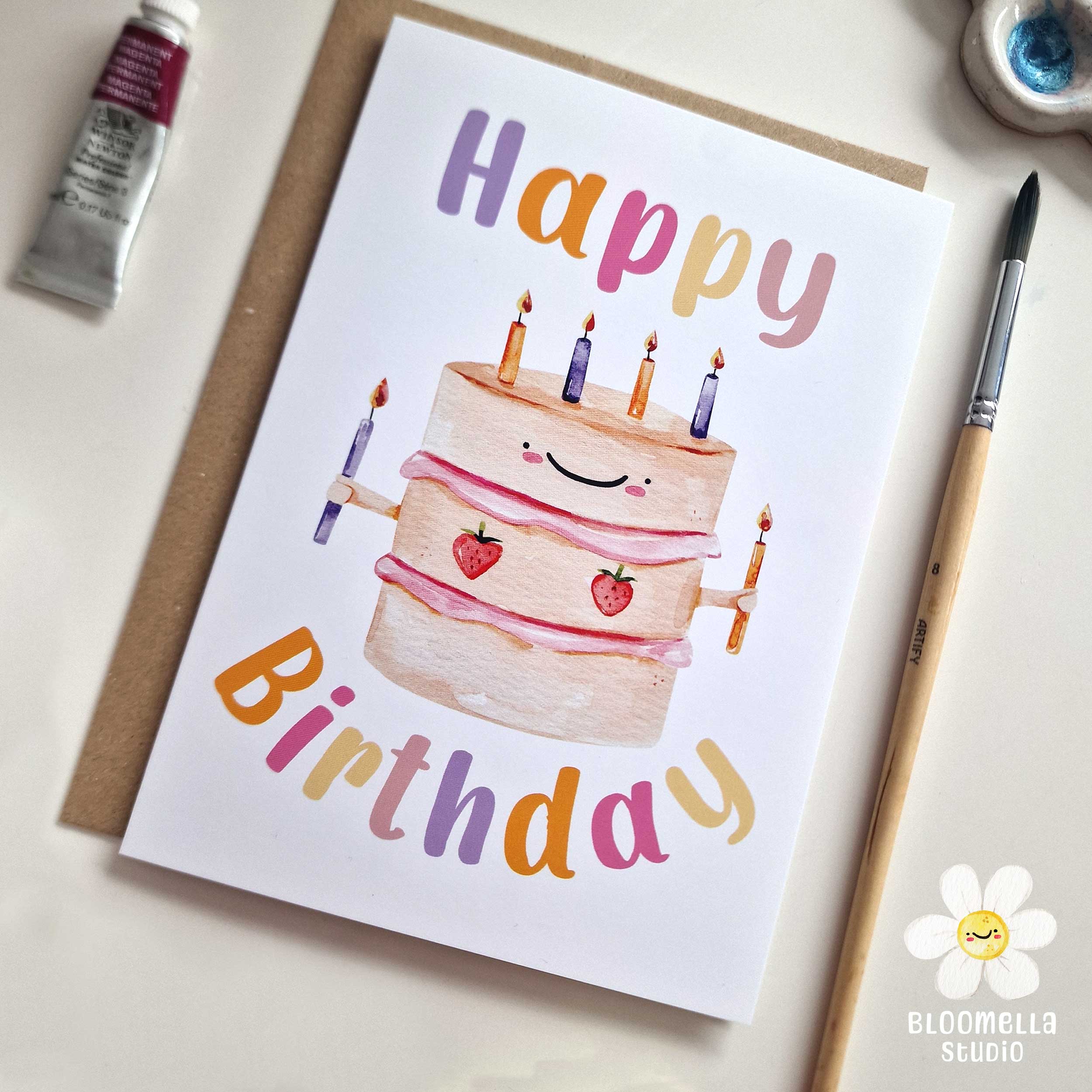 Stawberry Cake Happy Birthday